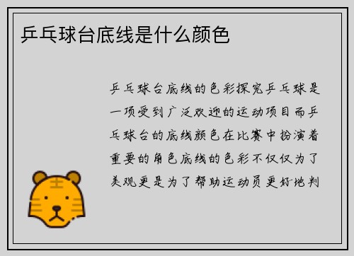 乒乓球台底线是什么颜色