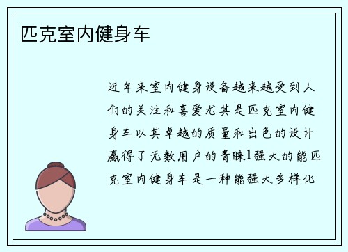 匹克室内健身车