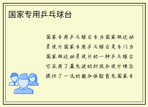 国家专用乒乓球台